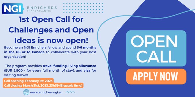 APRE (@apre_it) on Twitter photo #APREprogetti ๐ Aperto il nuovo bando โOpen ideas and Challengesโ <a href="/NGI_Enrichers/">NGI Enrichers</a>
Opportunitร per #ricercatori ed #innovatori del Next Generation Internet:
โ
3-6 mesi in ๐บ๐ธ o ๐จ๐ฆ
โ
Borsa 100% finanziata ๐ช๐บ
โ
Copertura costi di viaggio e indennitร
Info๐ enrichers.ngi.eu/apply-here/ #APREprogetti ๐ Aperto il nuovo bando โOpen ideas and Challengesโ <a href="/NGI_Enrichers/">NGI Enrichers</a>
Opportunitร per #ricercatori ed #innovatori del Next Generation Internet:
โ
3-6 mesi in ๐บ๐ธ o ๐จ๐ฆ
โ
Borsa 100% finanziata ๐ช๐บ
โ
Copertura costi di viaggio e indennitร
Info๐ enrichers.ngi.eu/apply-here/