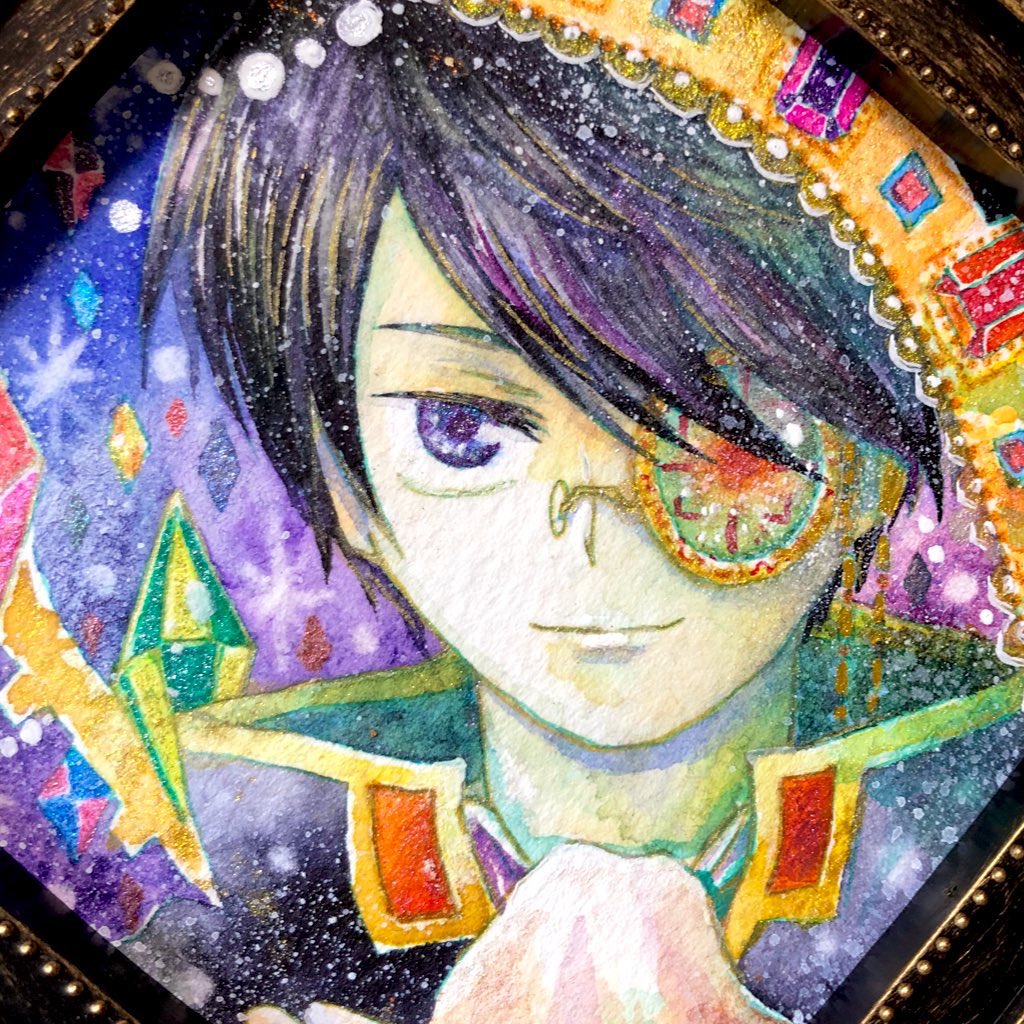 #お宅の創作キャラクターに目隠れっ子がおられましたら是非ご紹介下さい
うちの目隠れっ子といえば魔術師ルーネウスことルネ君。
魔術にデジタルは許されないアナログ契約世界なので多忙…女王や上司(祖父)、不真面目な同僚たちに振り回される真面目で社畜的な宮廷魔術師。