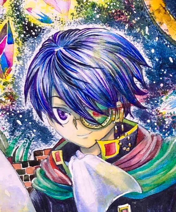 #お宅の創作キャラクターに目隠れっ子がおられましたら是非ご紹介下さい
うちの目隠れっ子といえば魔術師ルーネウスことルネ君。
魔術にデジタルは許されないアナログ契約世界なので多忙…女王や上司(祖父)、不真面目な同僚たちに振り回される真面目で社畜的な宮廷魔術師。 