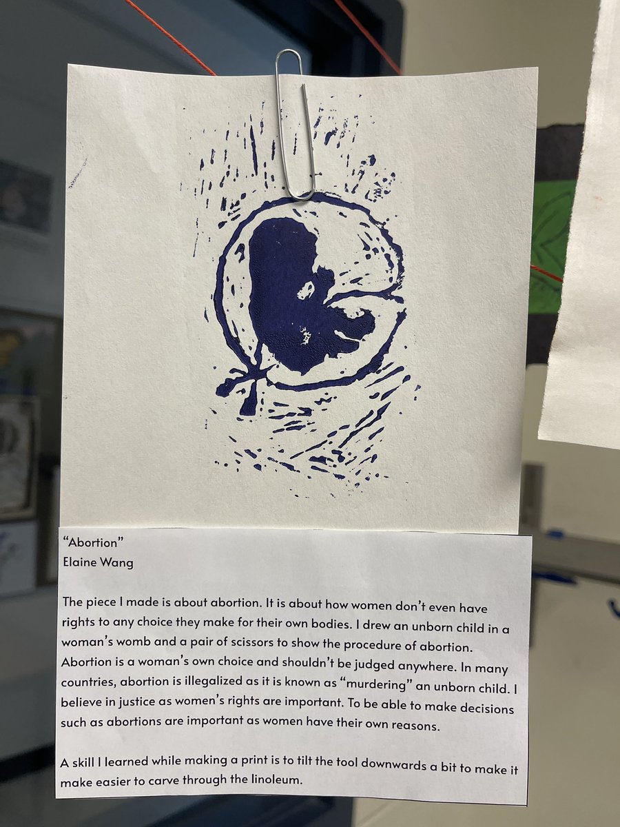 storiesbysingh's tweet photo. Magic happens in Room 233. Blown away by Grade 8 art - identity maps, printmaking on social justice issues- abortion, world hunger, police brutality @amritasinghart @gioia_morasch @YRDSB #artsnight https://t.co/hJGS6iD6th