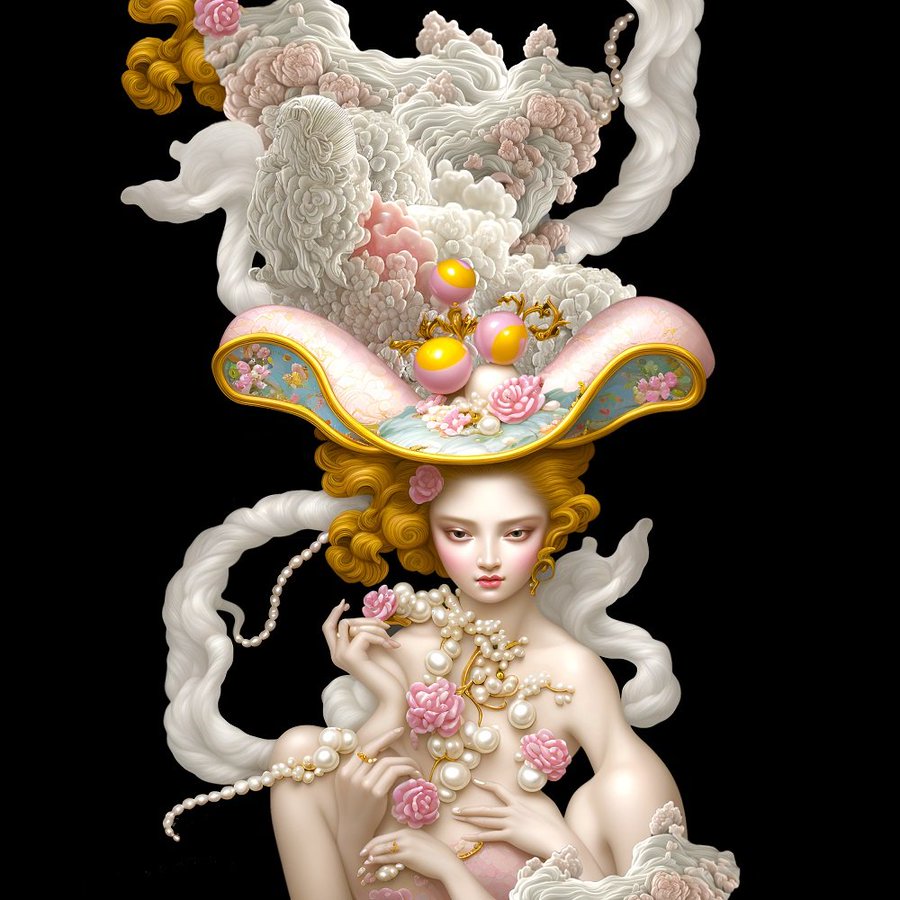 My favorite artist of the day is @atefehsadr. I'm also doing Digital paint with AI and collage elements, so this work has a soft spot in my heart. What #fivewords would I use to describe it?

Provocative
Ornamental
Innuendo
Surreal
Unique - just wonderful!