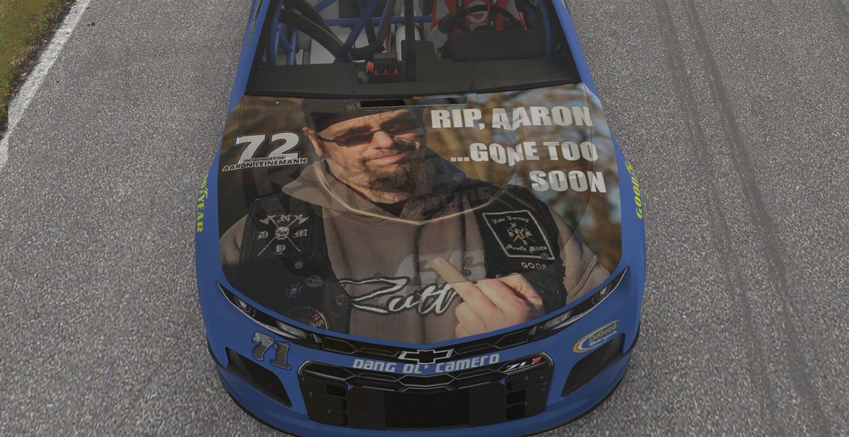 Dave _Carp (@davcarp) on Twitter photo Not the finishes we wanted, a little Weiner stepping, a little bad luck, but that doesn't matter, the outpouring of love and respect to honor <a href="/AaronLeinemann/">Aaron Leinemann</a> is really unbelievable, I can't thank <a href="/Race_OSCA/">OSCA</a> enough for doing this and <a href="/ronsterwraps/">Ronster Wraps</a> for the tribute paint! Not the finishes we wanted, a little Weiner stepping, a little bad luck, but that doesn't matter, the outpouring of love and respect to honor <a href="/AaronLeinemann/">Aaron Leinemann</a> is really unbelievable, I can't thank <a href="/Race_OSCA/">OSCA</a> enough for doing this and <a href="/ronsterwraps/">Ronster Wraps</a> for the tribute paint!