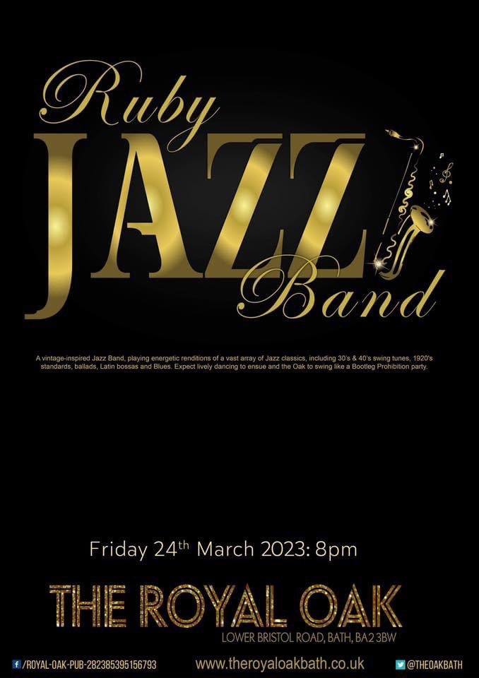 Tonight Playing a wide range of Jazz classics, including 30’s and 40’s swing tunes, 1920's standards, ballads, Latin bossas and blues, they make every party swing. @Bath_EPC @4BarsToTheBeat @ListomaniaBath @bathgigsbands