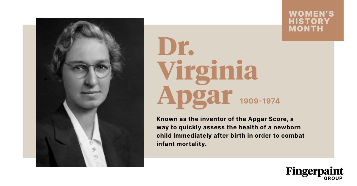 Dr. Virginia Apgar (1909-1974) is known for developing the Apgar Score, a system used to determine whether a newborn infant needs special attention to stay alive. The test, performed in the very first minutes of a baby’s life, has been credited with saving countless newborn lives