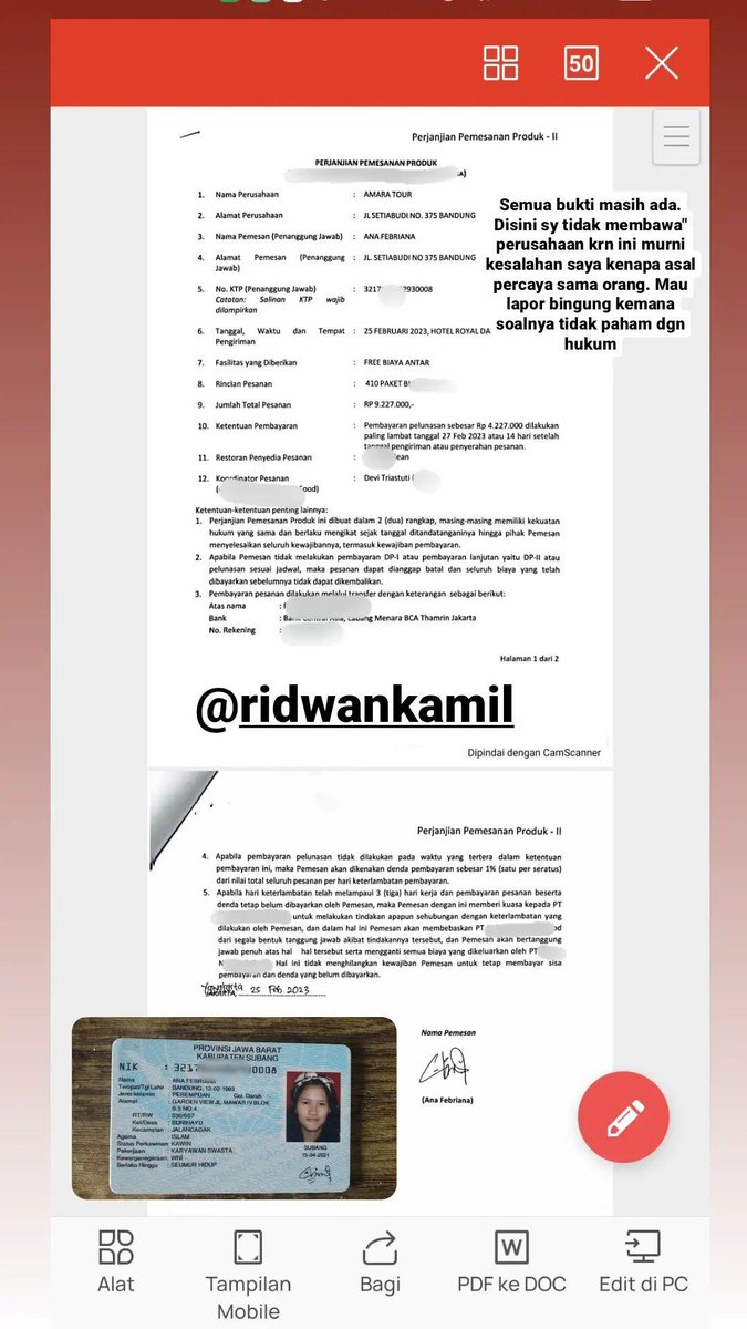 _depicil16's tweet photo. Twitter do your magic. Jadi saya bekerja disalah satu resto dijogja maaf saya tidak bisa menyebutkan. Ceritanya tgl 25 Feb  2023 @Anafebri93 alias Amara Tour Lembang Bandung owner namanya Anna Febriana memesan 410 paket makan malam sudah DP 5 jt pelunasan sebesar 4jt sampai saat https://t.co/qZajx6XtQe