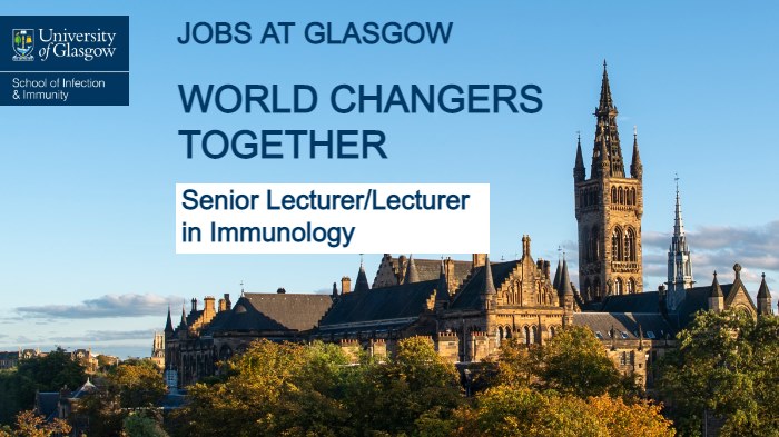 UofGSii's tweet photo. 📌 | VACANCIES | Sii is excited to announce we are recruiting for five new academic posts:

⏺️Lecturer in Bacteriology
⏺️Senior Lecturer in Immunology
⏺️Professor in Immunology
⏺️Senior Lecturer in Bacteriology (x2)

🖱️ https://t.co/58XQO9yg87

⌛️ Deadline: 20-April-2023 (23:45) https://t.co/7fUDE3WKV6
