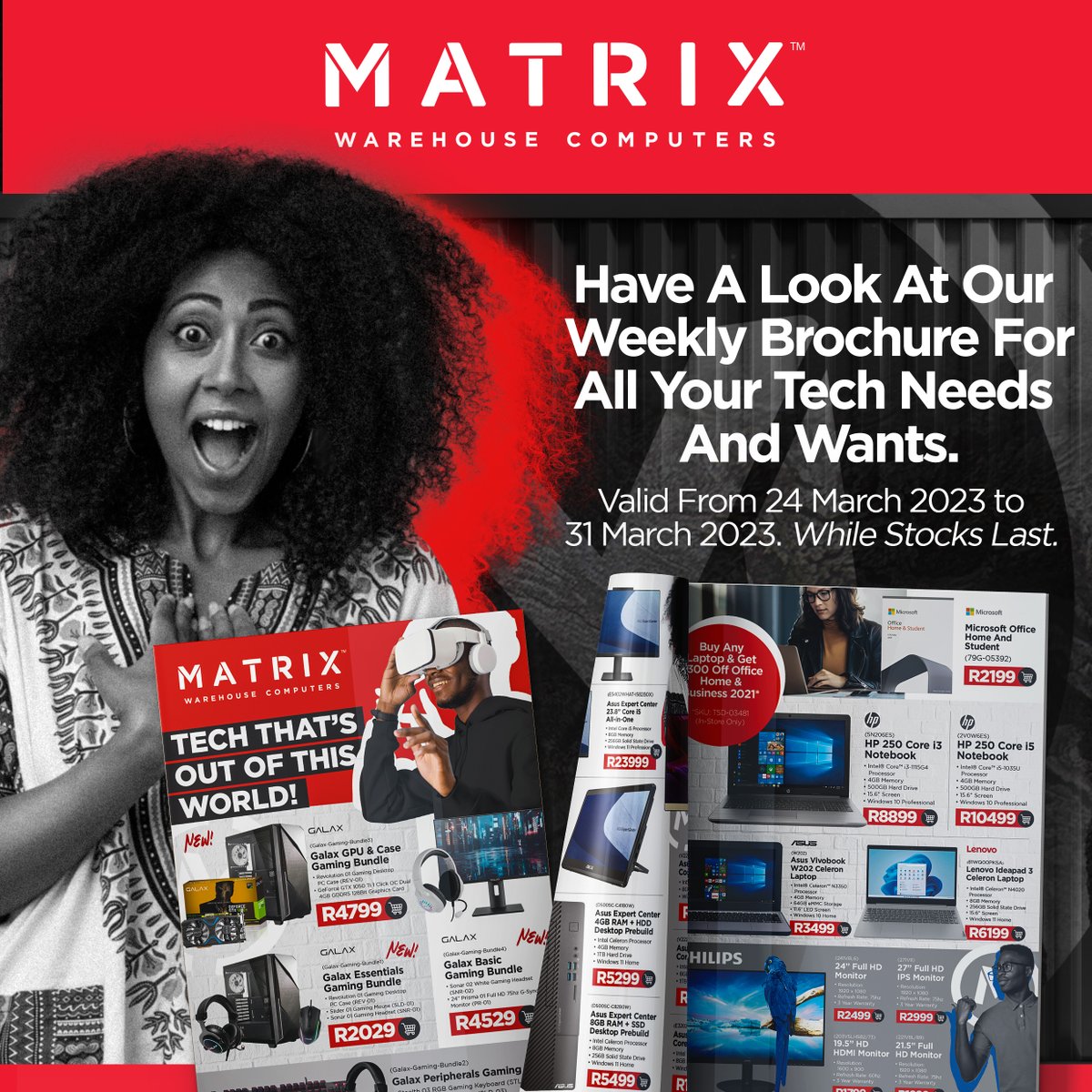 MatrixWarehouse's tweet image. Whether you&apos;re a serious gamer or just looking to upgrade your tech, we&apos;ve got everything you need to stay ahead of the curve.💪🎉

*Valid from 24 March 2023 to 31 March 2023

#Matrixwarehouse #Promos #Specials #Gamer #Work #Laptops #Home #Office #Business #Student #Innovation