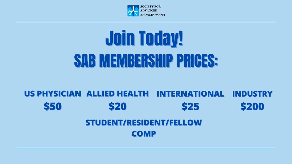 SABronchoscopy's tweet photo. Become a SAB Member today! We are eager to continue to #Educate, #Innovate, and #Empower the space of bronchoscopy with the help of our supportive members throughout 2023.
Join Here!>>https://t.co/TeMuBxghpJ
#SAB #bronchoscopy #pulmonology #advancedbronchoscopy #sabronchoscopy https://t.co/qjffGsRMzH