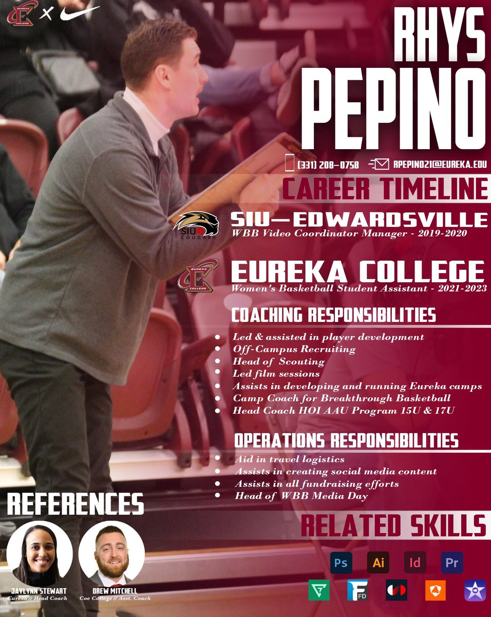 🚨 Impact hire for any 🏀 program! 🚨

His resume speaks for itself &amp; he hasn’t even graduated yet! His preparation, attention to detail &amp; knowledge of the game is unparalleled.

He is compassionate, selfless &amp; a team first guy! An opportunity is all he needs!

@RhysPepin0