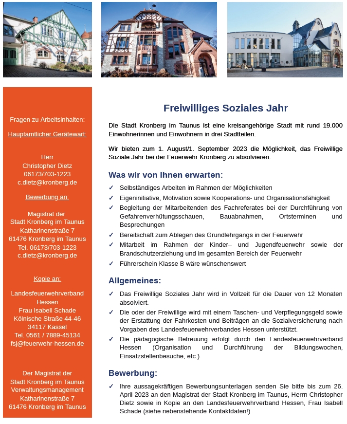 Freiwilliges Soziales Jahr bei den Feuerwehren der Stadt Kronberg im Taunus tinyurl.com/2faspdgn