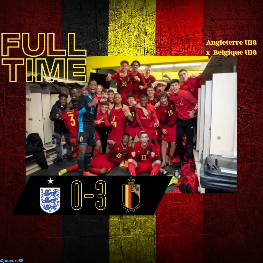 JoueursBE's tweet photo. Quelle performance de nos U18, qui s'imposent 0️⃣-3️⃣ face à l'Angleterre ! 🏴󠁧󠁢󠁥󠁮󠁧󠁿🤯

Les buts belges ont été inscrits par Enock Agyei (KV Mechelen), Chemsdine Talbi (Club de Bruges) et Malick Fofana (La Gantoise). 🇧🇪⚽ https://t.co/HhqlJAYpHE