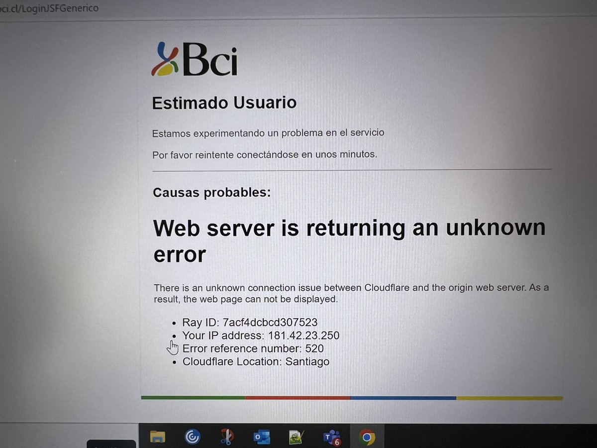 netpeoplepc's tweet photo. @BancoBci error al ingresar al banco BCI https://t.co/xxG1ic0nM2