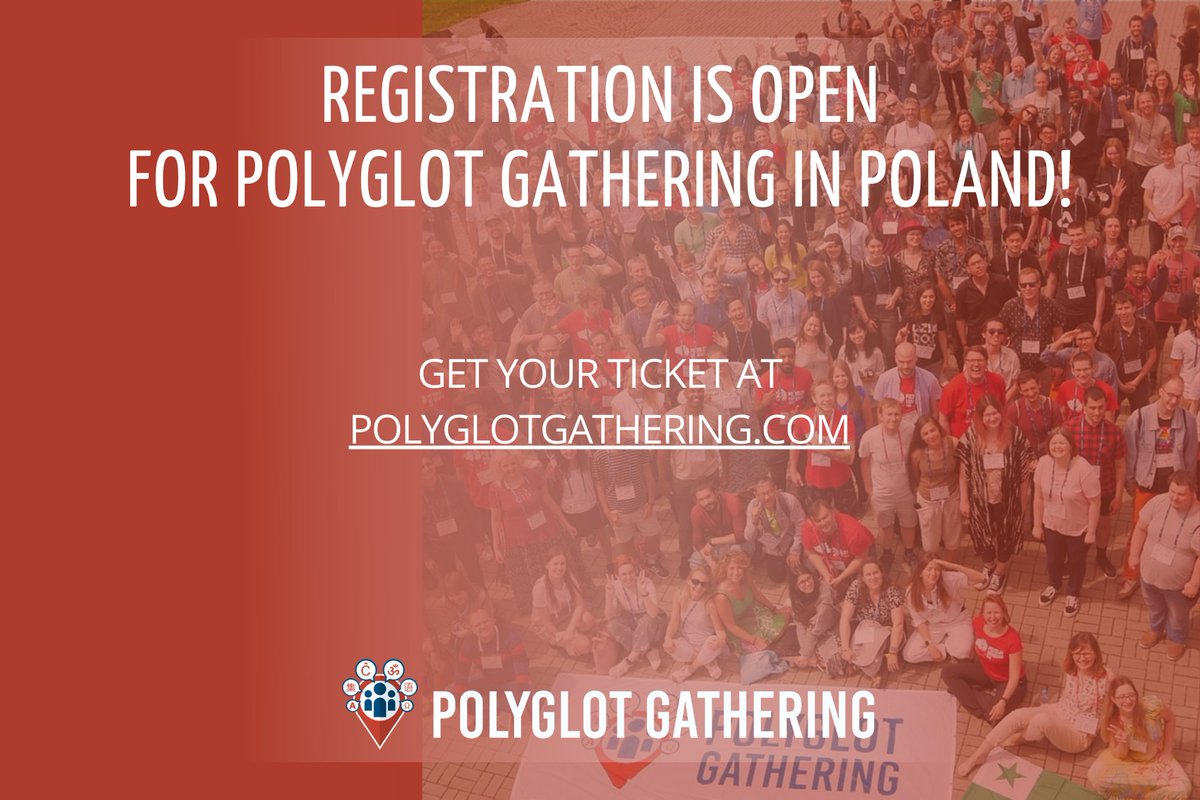 📣 Registration for this year's Polyglot Gathering in Poland is now open! 🎉
➡polyglotgathering.com/2023/registrat…

 #polyglotgathering  #languages  #polyglot