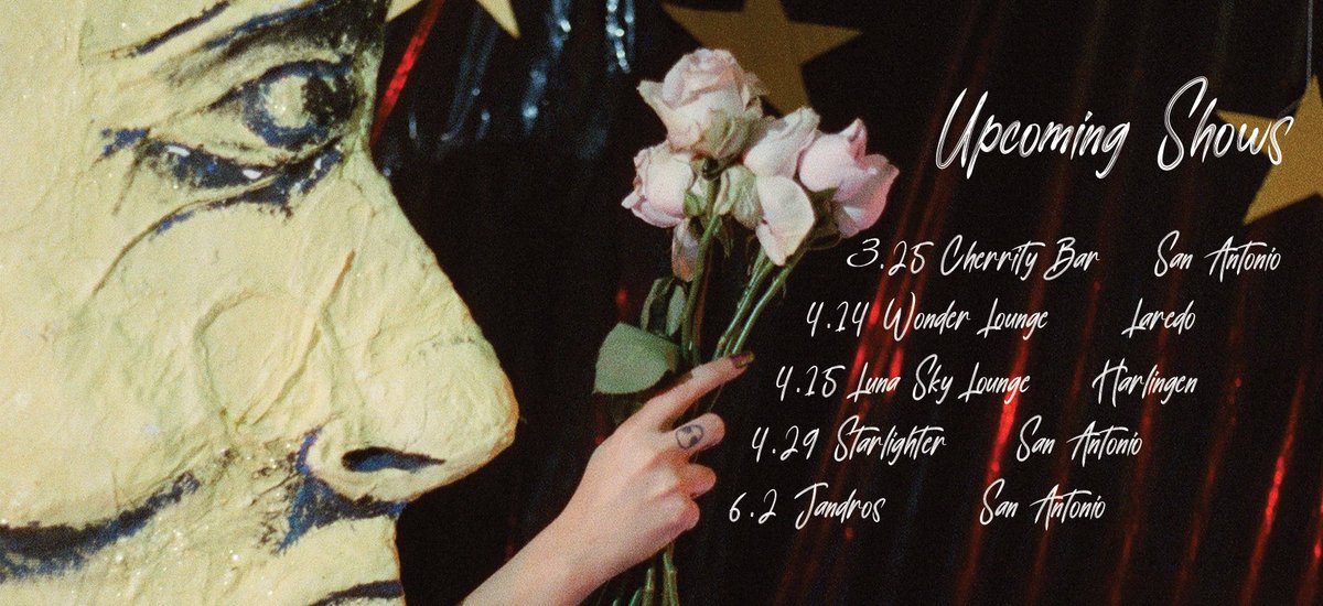 moontokkiband's tweet photo. ✨️Upcoming Shows✨️
.
First up is @cherritybar tomorrow with our friends @honeybunnysatx for their album release(!). Tables are officially sold out, but there are still general admission tickets available, so get on it (link in bio) https://t.co/3poM4Le8Up