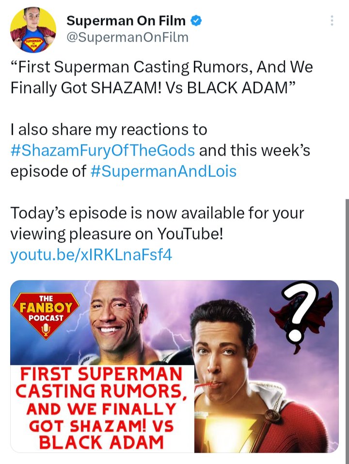 GiantFingSpider's tweet photo. If someone spent 15 minutes talking about an actor they swear they heard for Superman but refuses to name-drop, he didn't hear a Goddamn thing.

Super Limpdick (AKA @SupermanOnFilm) at it again, @TheComixKid. https://t.co/5sjgU5ayc9