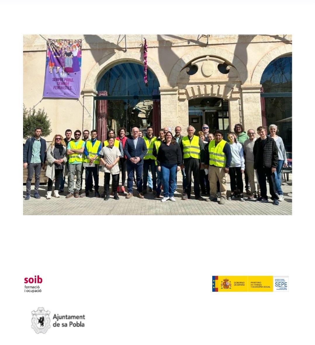 ajsapobla's tweet photo. Hem donat la benvinguda a les persones treballadores del programa #SOIBReactiva 2022.
L'entitat ha contractat 22 persones desocupades de sa Pobla i municipis propers per un període de sis mesos per desenvolupar tasques en diferents dependències municipals. https://t.co/oUNWdnHqUM
