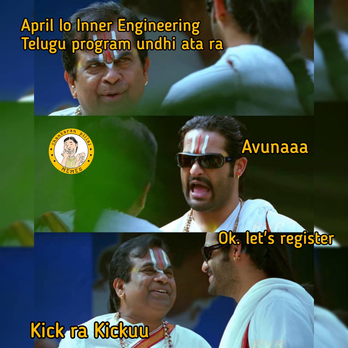 spillaimemes's tweet photo. Inner Engineering in Telugu in Andhra Pradesh and Telangana in April 12th to 18th 🤩
Link: https://t.co/jZYcehq8n8
#innerengineering #innerengineeringonline #shankaranpillai0 #shankaranpillai #shankaranpillaimemes #ishafoundation #sadhguru #ieo #innerengineeringtelugu https://t.co/amSEo9ma2W
