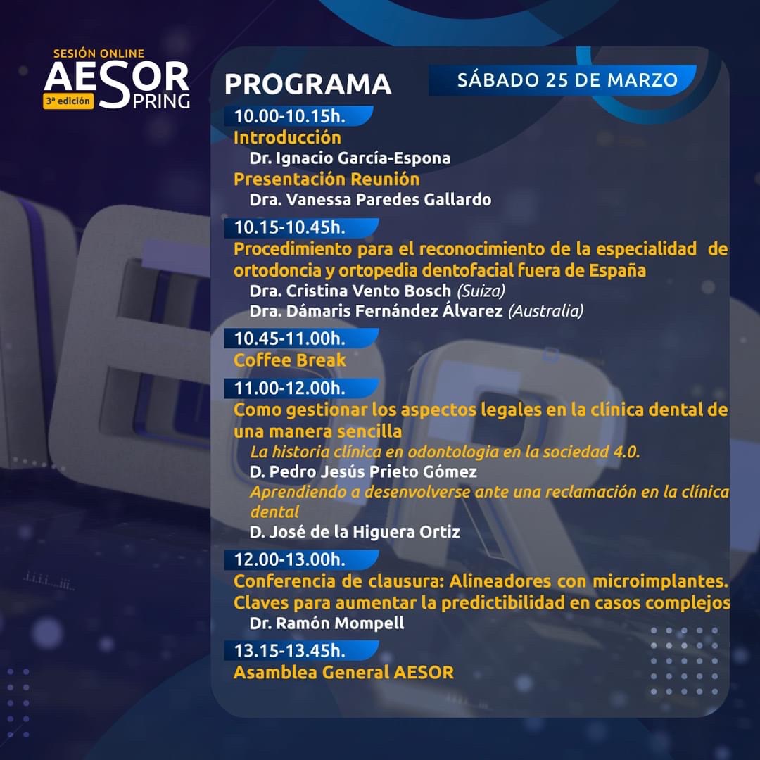 thaislealramos's tweet photo. Mañana sábado tenemos sesión online de AESOR Spring.
#ortodonciatenerife #clinicathaisleal #AESOR https://t.co/aFoplIhXN8