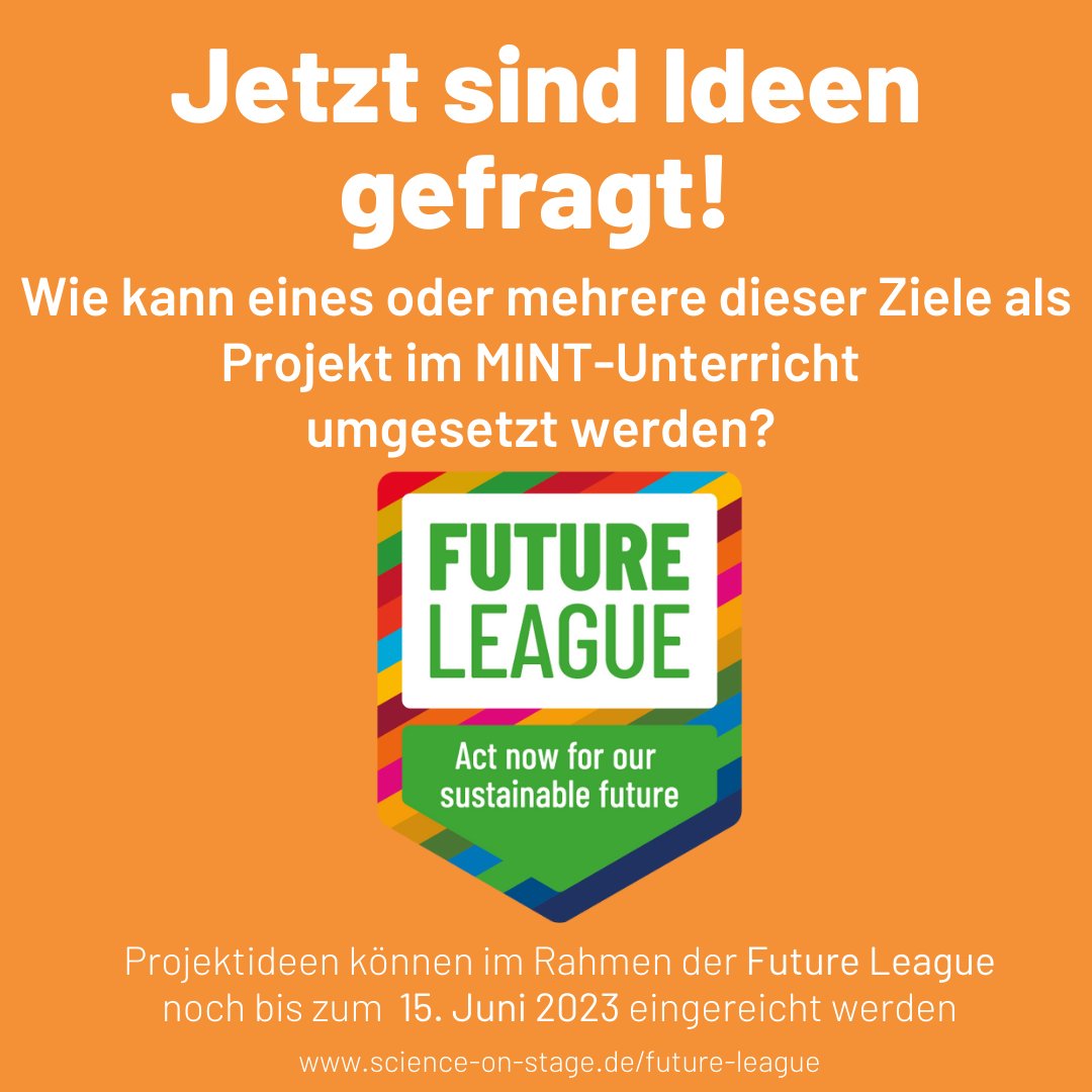 SonS_D's tweet photo. Zuletzt stellen wir heute noch #ziel17 der #zielefürnachhaltigeentwicklung vor. Zu jedem der 17 Ziele können #mint-Lehrkräfte & ihre Klassen Projektideen im Rahmen der Future League einreichen. Alle Infos dazu: https://t.co/I8fuVkaZuW #sdginstem #sdgs #bne https://t.co/mcrU22seX7