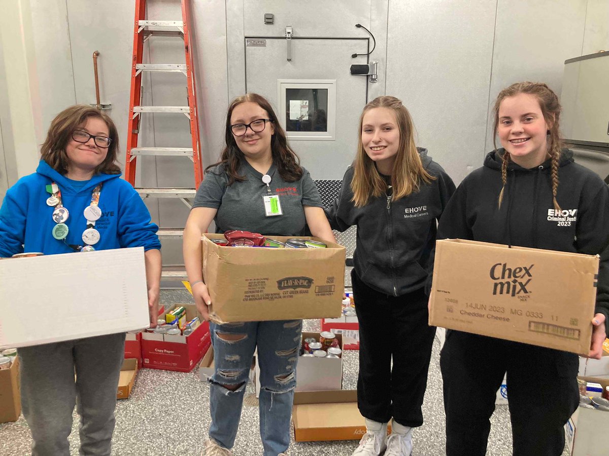 Honored to assist the Student Support Services Department by prepping nonperishable food boxes to send home over spring break.#EHOVEvips
