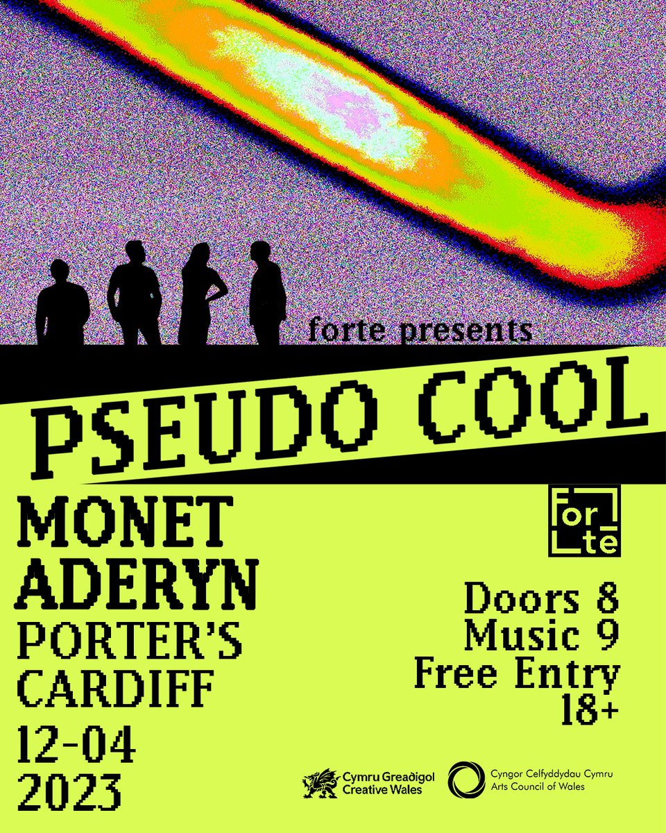Forté Project (@forteproject10) on Twitter photo Join us at <a href="/Porterscardiff/">Porter’s Cardiff</a> on the 12th of April to catch witty and punchy <a href="/pseudocoolmusic/">pseudocoolmusic</a> with support from noisy quartet <a href="/monetbanduk/">Monet Band</a> & spiky, infectious indie-pop Forté alumni <a href="/aderyn_music/">Aderyn</a> ✨
📆 12.04.23
🕗 Doors: 8pm // Music: 9pm
💸 Free entry
🔗: fb.me/e/5RpMfBFFn Join us at <a href="/Porterscardiff/">Porter’s Cardiff</a> on the 12th of April to catch witty and punchy <a href="/pseudocoolmusic/">pseudocoolmusic</a> with support from noisy quartet <a href="/monetbanduk/">Monet Band</a> & spiky, infectious indie-pop Forté alumni <a href="/aderyn_music/">Aderyn</a> ✨
📆 12.04.23
🕗 Doors: 8pm // Music: 9pm
💸 Free entry
🔗: fb.me/e/5RpMfBFFn