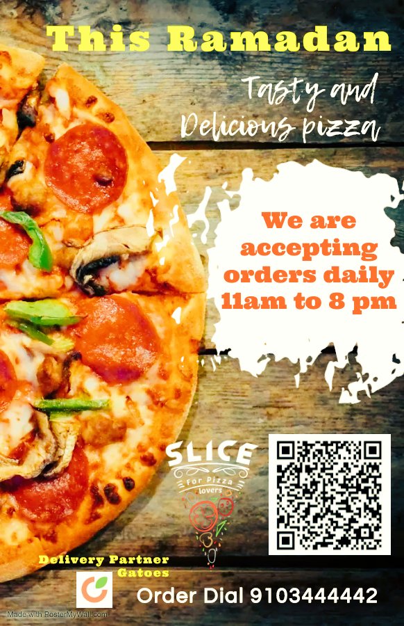 Sliceforpizzal1's tweet photo. We are open #Ramadan
Morning 11 am to Evening 8 pm

 #srinagarpizza #sliceforpizzalovers https://t.co/ZQ1lMjEfL2