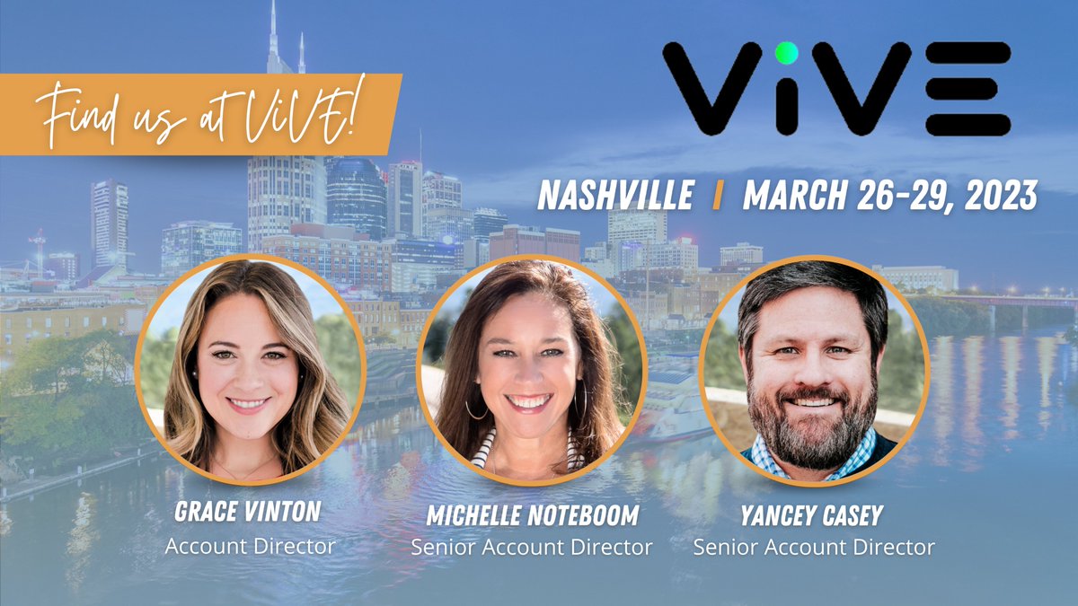 We can hardly wait for #ViVE2023! 🎸🎶

It’s going to be an exciting week in Nashville meeting with clients and media. Drop us a message if you'd like to connect with the A-Team.

I #HealthcareConference #DigitalHealth #HealthIT #HealthcareInnovation <a href="/HLTHEVENT/">HLTH</a> <a href="/CIOCHIME/">CHIME</a>