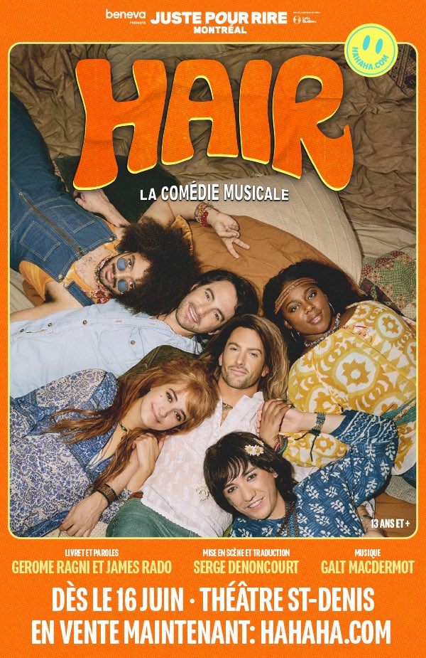 Très fier d’enfin annoncer que j’interprèterai le rôle de Claude Hooper Bukowski dans HAIR, nouvelle production de <a href="/Juste_pour_rire/">Juste pour rire</a>, présenté à Montréal à l’été 2023 et à Québec en décembre 2023. 

Welcome to the age of Aquarius ! 

#HAIR