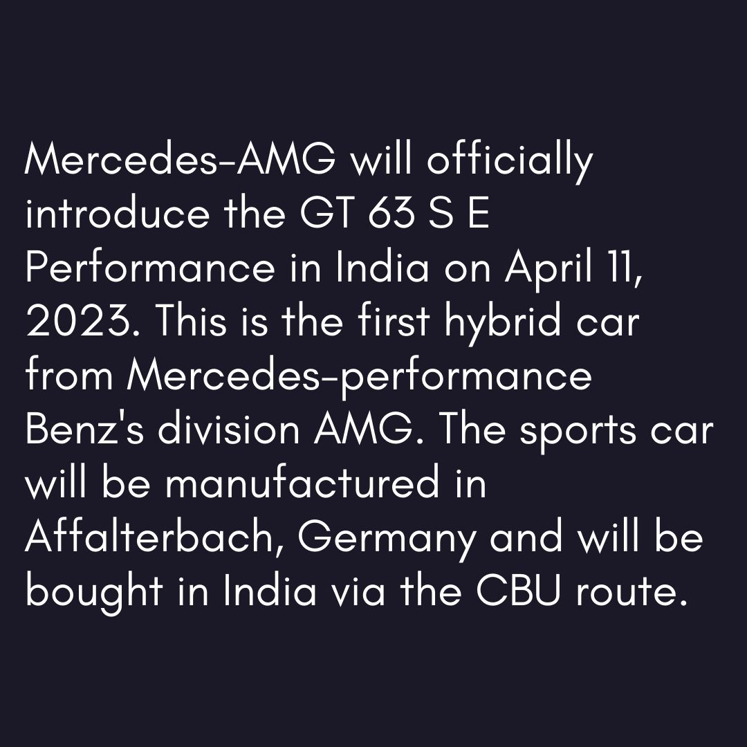 odmag's tweet photo. #overdrivenews Mercedes-AMG GT 63 S E Performance to launch in India on April 11
Click on the 🔗https://t.co/SbEK5gxid5
@MercedesBenzInd #mercedes #amg #amggt63seperformance #eperformance #newlaunch #comingsoon #autonews #overdrive https://t.co/u7adiuhtuP