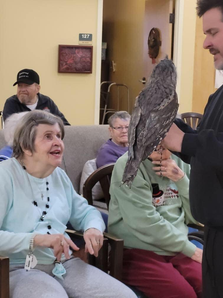 DanburyLiving's tweet photo. It was a WILD day at Danbury Cuyahoga Falls with animals from the @AkronZoo - Residents got up close and personal with all kinds of furry, feathered and slimy friends! #danburydifference https://t.co/gYvSyQDBv9
