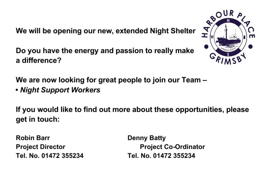 Night Shelter Support Worker Vacancy!

#employment #nightshelter #supportworker