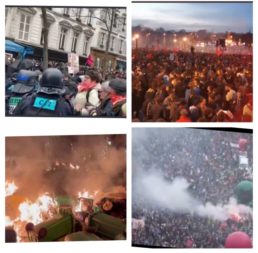 Over a million took to the streets across #France in an act of revolt against their corrupt ruling regime demanding the immediate resignation of french dictator and #WEFpuppet  #EmmanuelMacron ..demonstrators were met with violence by Macrons police.
Macron is backed by the #WEF