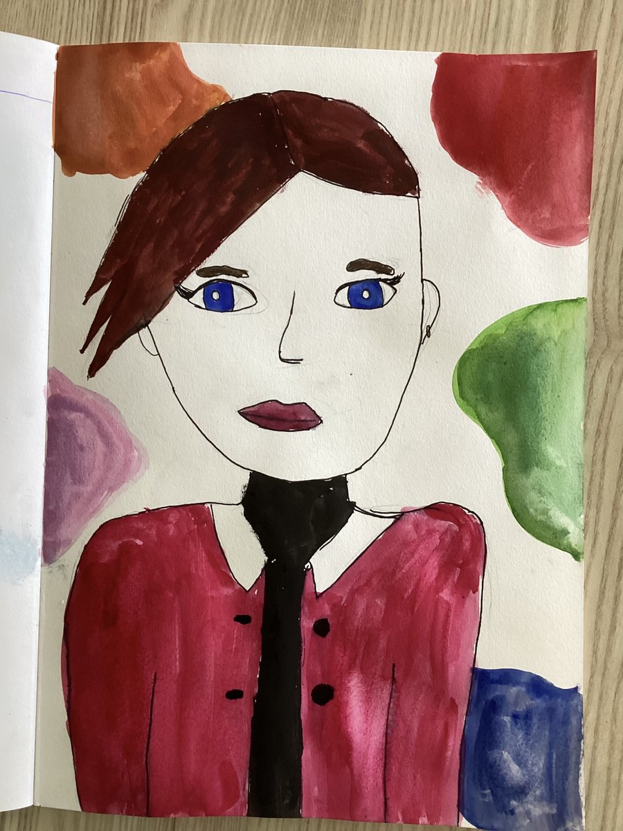 NewRamseyWhite's tweet photo. #AccessAllArts - create a portrait of a special person in your school. Dosbarth Whitesands voted for Mrs Hewitt. #creativeenterprisingcontributors https://t.co/GfJmq4wPJc