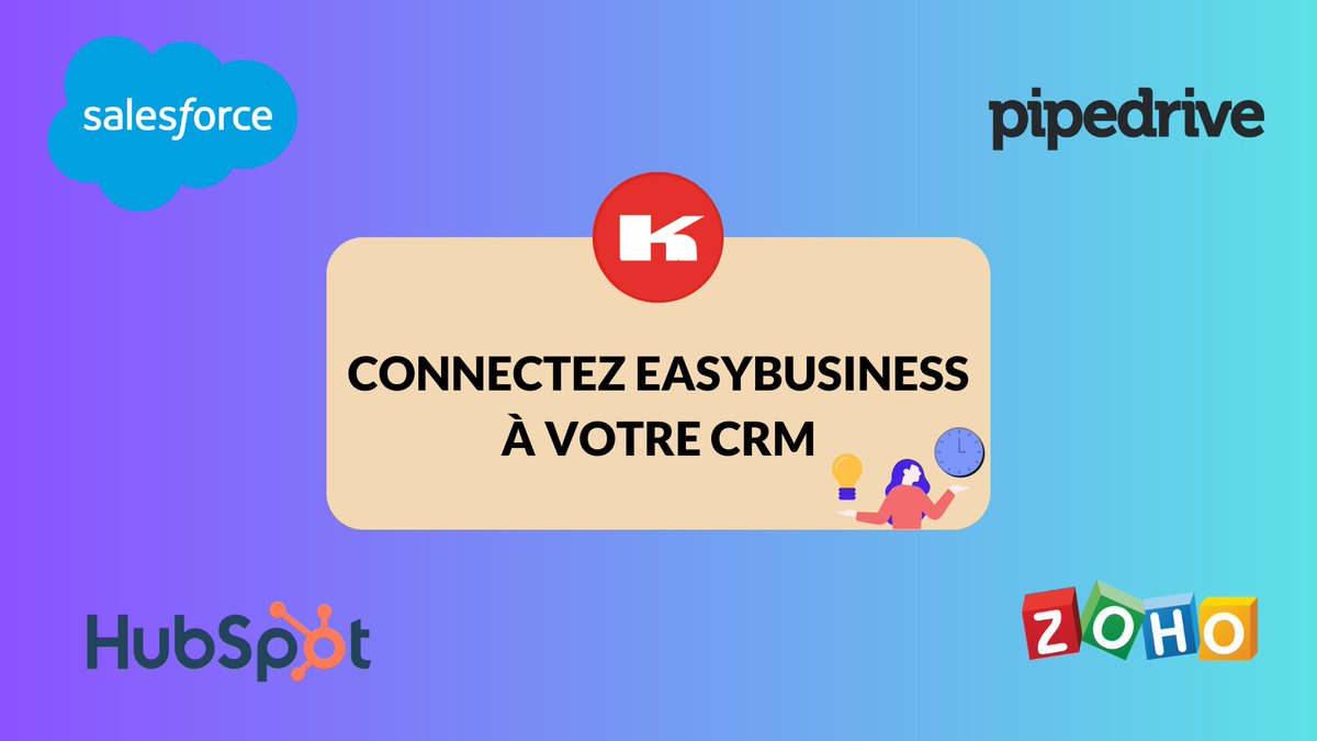 KompassFR's tweet photo. Vous utilisez l’un de ces CRM Salesforce, Zoho, Hubspot, Pipedrive ?

Vous pouvez désormais connecter EasyBusiness à votre CRM.

Découvrez notre tuto 👉 https://t.co/KeQsLAqtYN 👈

PS : d'autres connecteurs sont encore à venir

Notre solution EasyBusiness https://t.co/NWY8aBdOjf https://t.co/QL1EZG9v4T