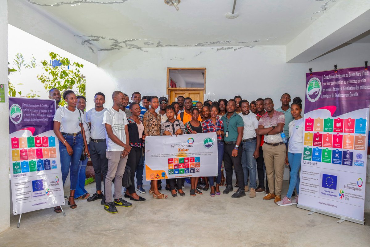fairworldbuilde's tweet photo. Discussion autour des ODD avec les jeunes étudiants de la Faculté de Droit de Fort-Liberté dans le cadre du projet de consultation des jeunes du Grand Nord sur les ODD avec le soutien de l'IFDD, organe subsidiaire de l' @OIFrancophonie https://t.co/xfqSmvyogR