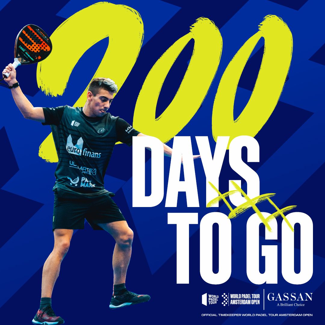 Exactly 200 days left until the biggest padel event in the Netherlands will take place! 😍

Do you already have a ticket? There are still a few tickets available …

This countdown is powered by <a href="/gassandiamonds/">Gassan Diamonds</a> 

#WPTAmsterdamOpen #WorldPadelTour #padel