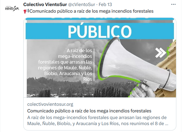BlockTheMoney's tweet photo. A message from Chile, part of the global day of actions with @is_our_story ✊

@Vanguard_Group and @BlackRock are burning us! They are two of the largest institutional investors in @Arauco_cl as well as on fossil fuels 🤬

#EndFossilNow #RestauraciónEcológica #ChileIsOurStory https://t.co/DyJHINCMzk
