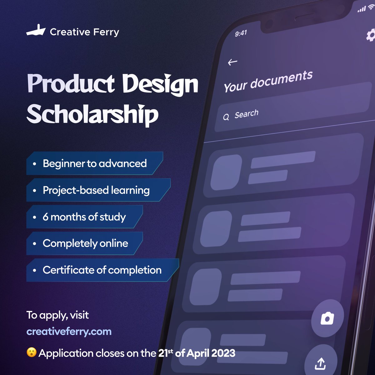 creativeferry's tweet photo. Apply now: https://t.co/97o1GXi4ov https://t.co/ZYEJsVHcxo