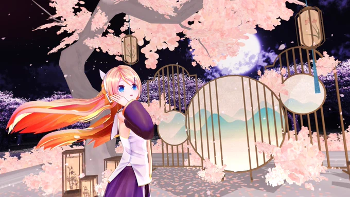 ～桜舞い見上げた先は～ MMD静画#MMD静画#MMD #鏡音リン 