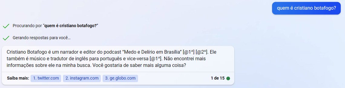 RaphaelChicon's tweet photo. @cristianobotafo @pedrodaltro POR INCREÇA QUE PARÍVEL o Bing da Microsoft é mais inteligente. https://t.co/sOtd8hwwuy