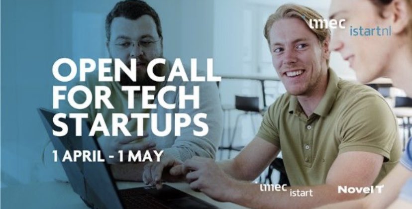 Spring Call imec.istart.nl opens April 1st!
Want to join the best European tech accelerator and get minimum of 100k euro funding, apply until May 1st via imec.istart.nl
Want to know more as <a href="/StichtingMTP/">MedtechPartners</a> alumnus. Please PM <a href="/JoepWelschen/">Joep Welschen</a>  or <a href="/LuukEvers/">LuukEvers</a>