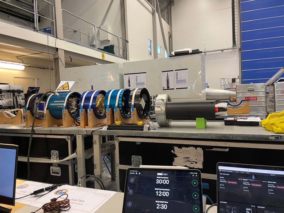 WueSpace's tweet photo. #REXUS 29 Testing starts! All payloads are assembled and #Daedalus2 is now running tests with all systems connected to prepare for the launch! Can you spot the noses of our #SpaceSeeds? π https://t.co/mDXNj3LDKQ