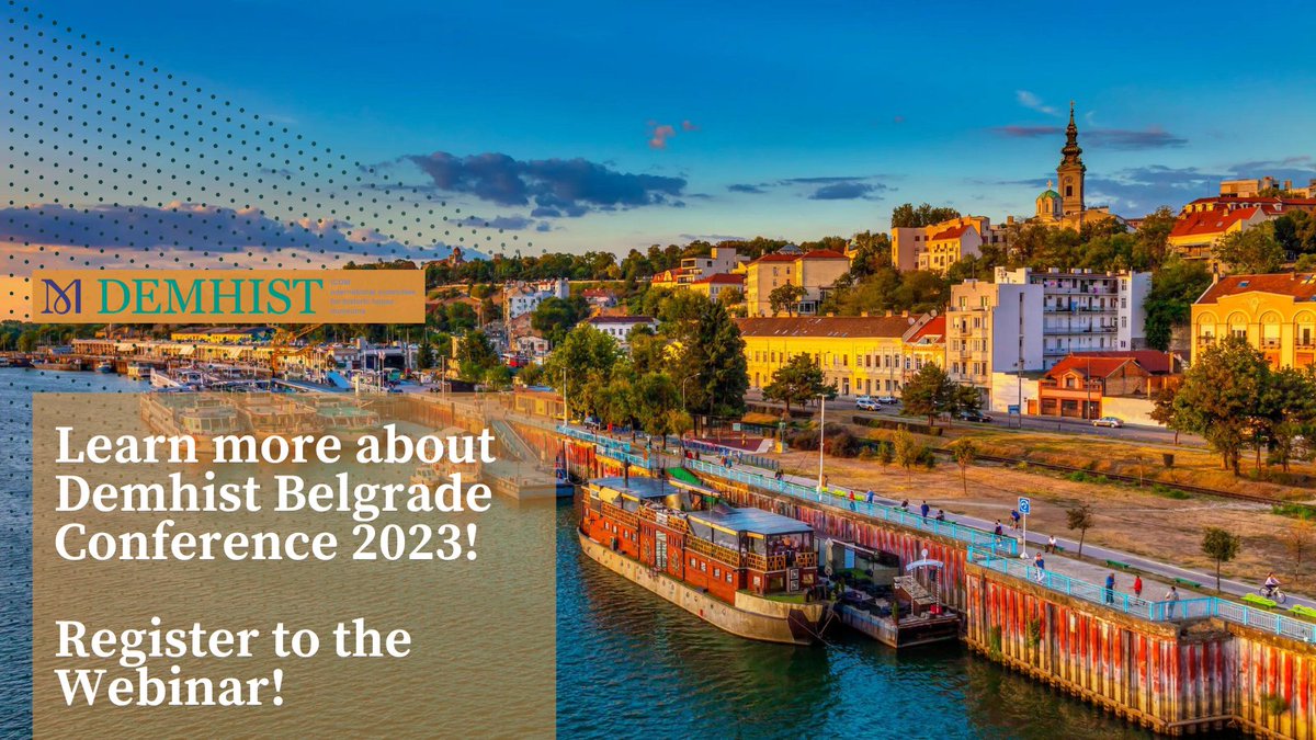 Last call! 
Register to the next #DemhistWebinar to know everything about our 2023 Belgrade #DemhistConference!
📌Tuesday March 28 at 14:00 CET (Paris time)
📋#Call4papers, program, fee schedule, and more!
Register👉bit.ly/3TDPxe5
More info 👉belgrademhist.com