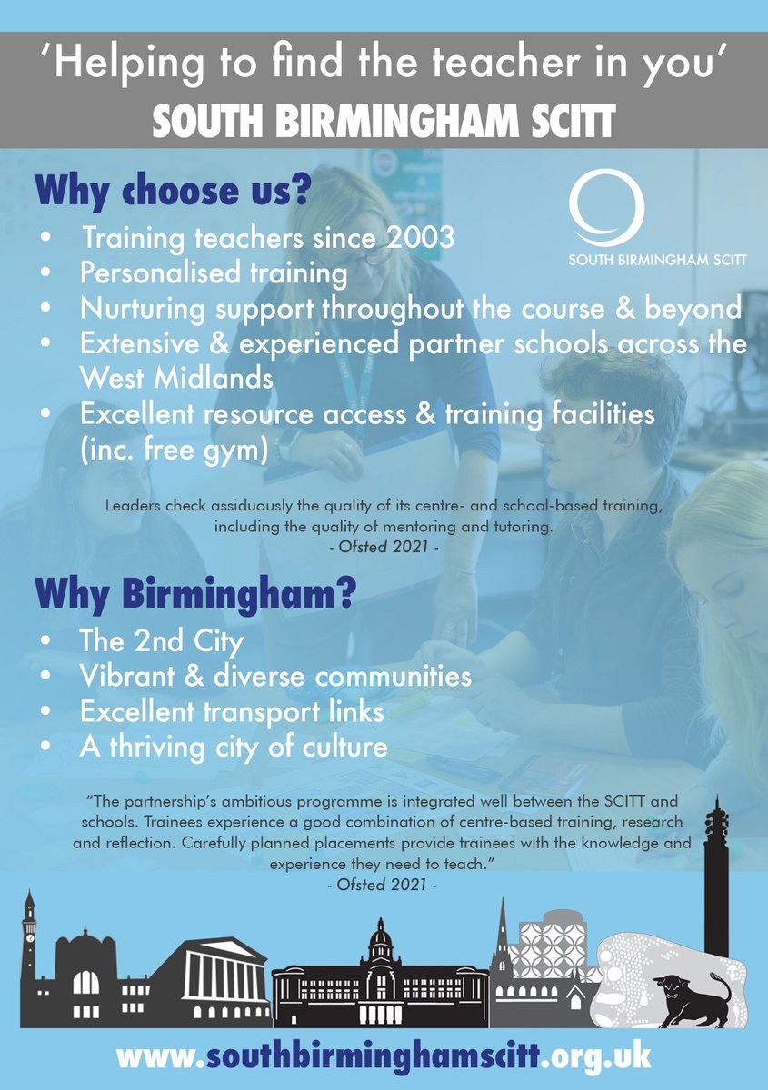 SouthBhamSCITT's tweet image. Looking forward to #getintoteaching event @bcec_birmingham tomorrow. If you’re interested in a career in teaching, come along and talk to us between 10am- 2:30pm #loveforteaching @CPTSA13 @Summit_LT @MagnificatMac