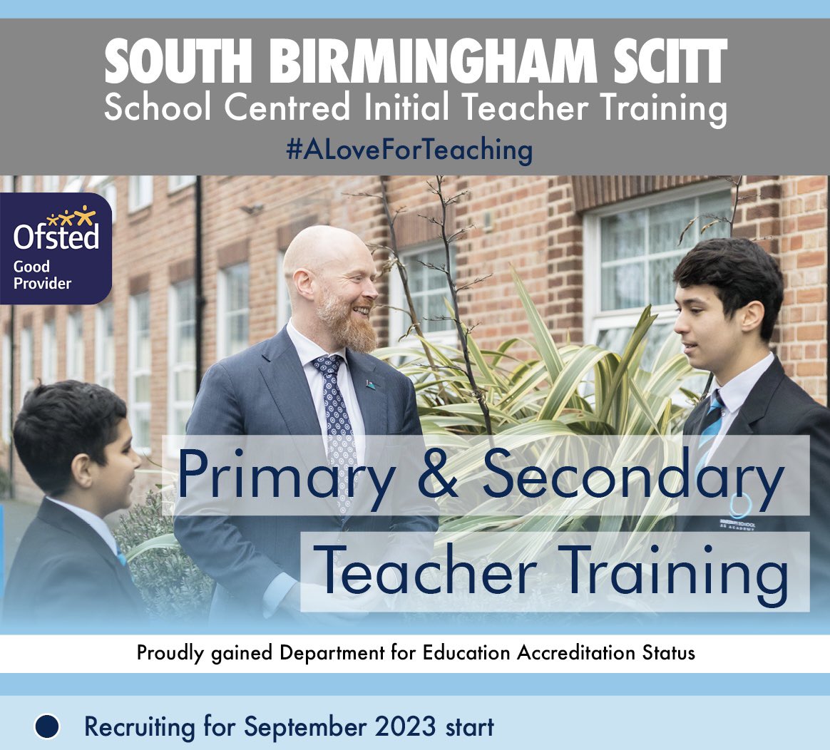 SouthBhamSCITT's tweet image. Looking forward to #getintoteaching event @bcec_birmingham tomorrow. If you’re interested in a career in teaching, come along and talk to us between 10am- 2:30pm #loveforteaching @CPTSA13 @Summit_LT @MagnificatMac