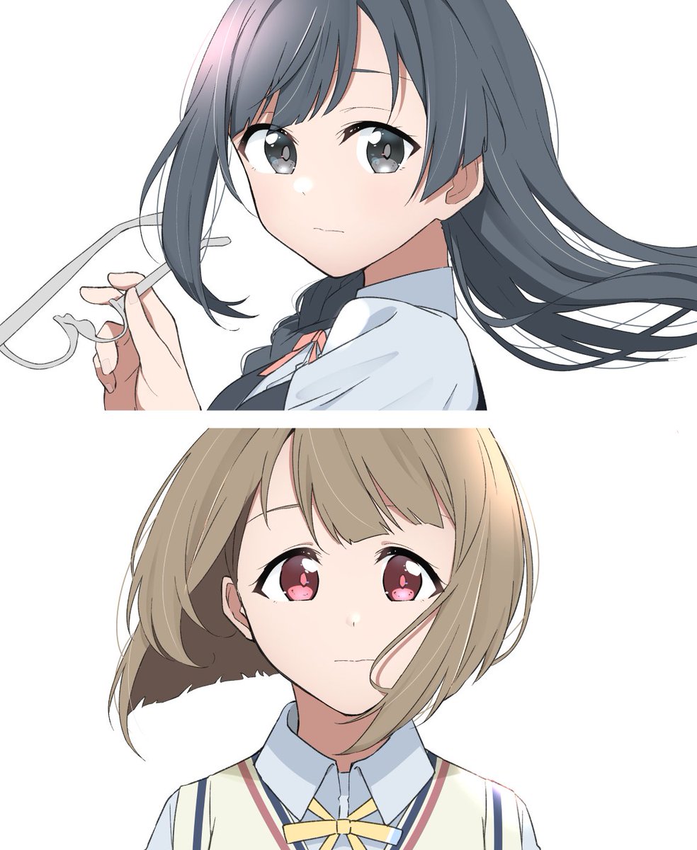 nakasu kasumi ,yuuki setsuna (love live!) multiple girls 2girls nijigasaki academy school uniform school uniform long hair black hair short hair  illustration images