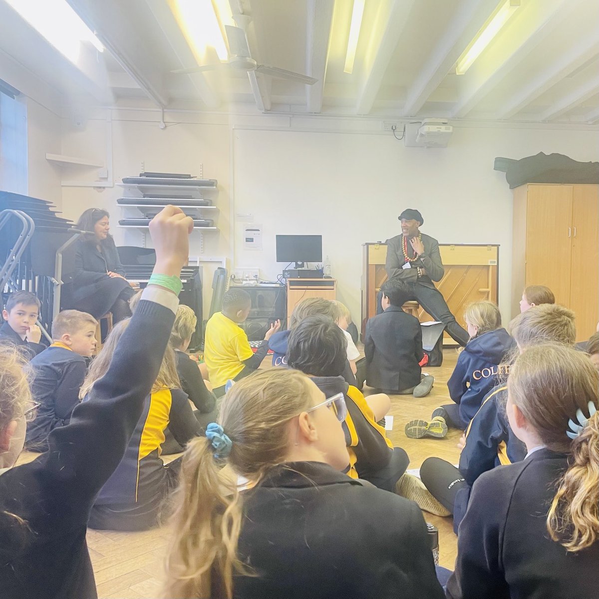 Thank you to ⁦<a href="/Adisapoet/">Adisa</a>⁩ for your inspiring poetry workshops today! ⁦<a href="/ColfesSchool/">Colfe's School</a>⁩