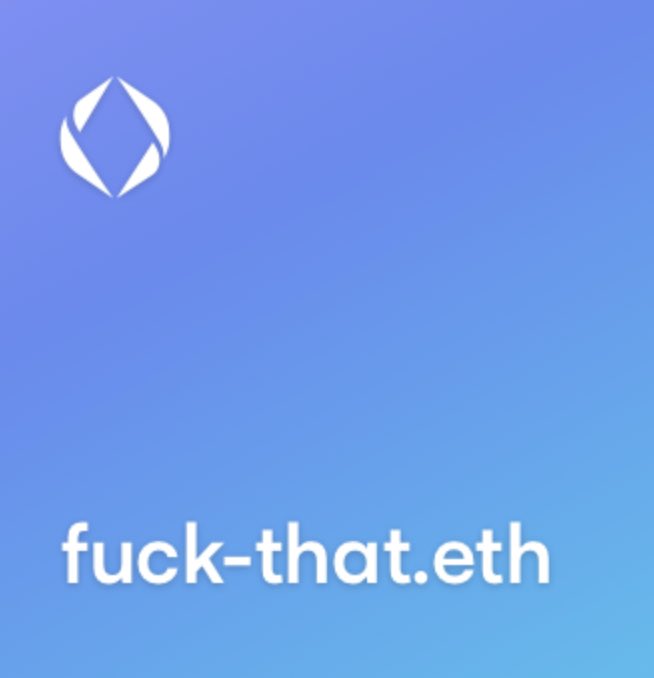 geaux_eth's tweet image. Give your wallet a bad attitude.
@ensdomains #ENS #fuckthis #fuckthat