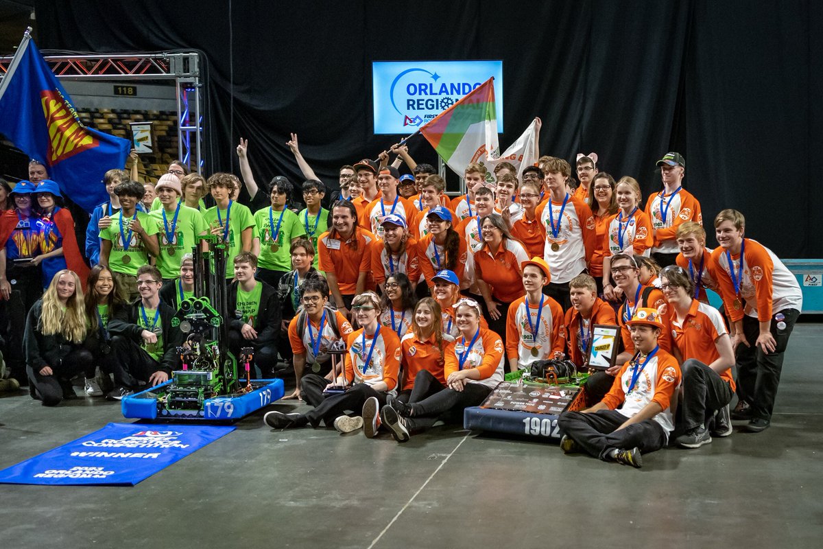 OrlandoFRC's tweet photo. Congratulations to our 2023 Winning Regional Alliance! @FRC179Swamp @FRC180 @FRCBacon1902 #OrlandoFRC #FIRSTinFlorida #OMGRobots #FIRSTFRC https://t.co/ESzkYdbT0K